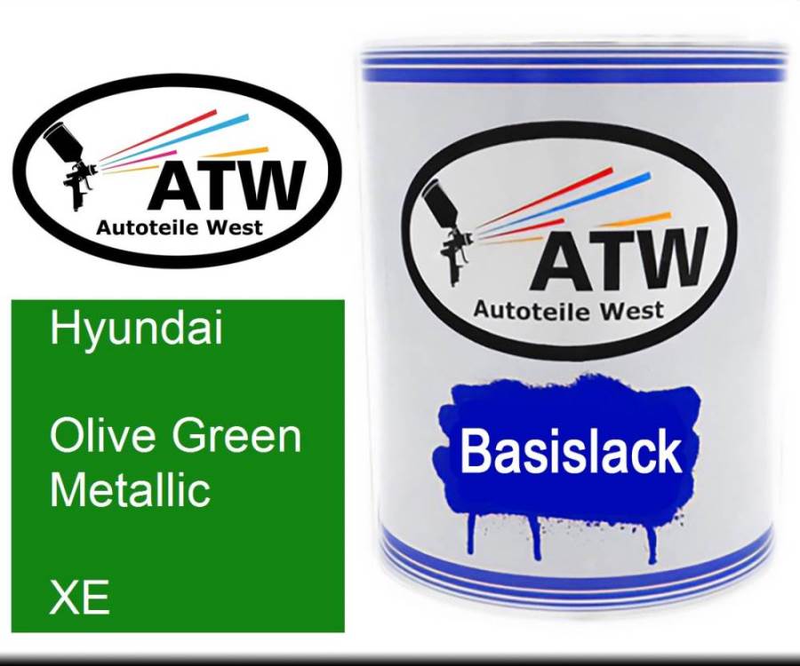 Hyundai, Olive Green Metallic, XE: 1L Lackdose, von ATW Autoteile West.